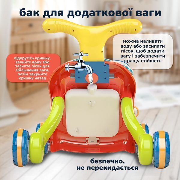 Многофункциональный ходунок-игровой центр 3в1, каталка для детей от 9 мес до 5 лет 4014348 фото