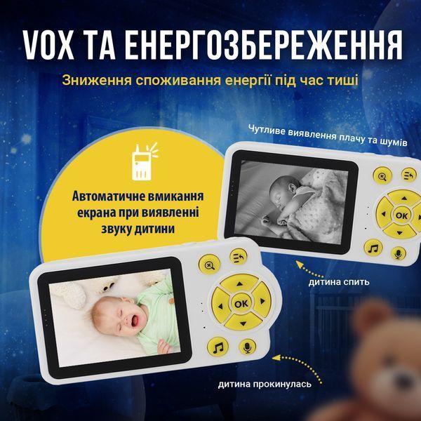 Відеоняня LELIK Mini Alien з великим HD-екраном, двостороннім зв’язком, датчиком плачу, руху й температури, з нічним баченням 4014393 фото Відеоняня LELIK Mini Alien з великим HD-екраном, двостороннім зв’язком, датчиком плачу, руху й температури, з нічним баченням 4014393 фото