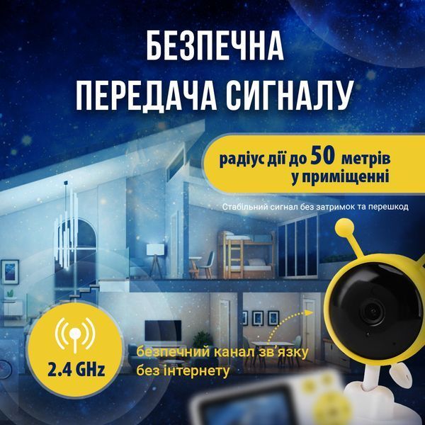 Відеоняня LELIK Mini Alien з великим HD-екраном, двостороннім зв’язком, датчиком плачу, руху й температури, з нічним баченням 4014393 фото Відеоняня LELIK Mini Alien з великим HD-екраном, двостороннім зв’язком, датчиком плачу, руху й температури, з нічним баченням 4014393 фото