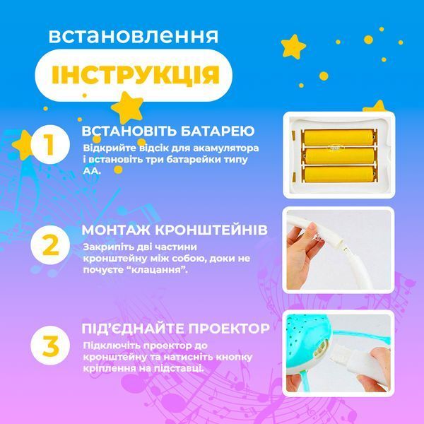 Мобиль детский на кроватку аккумуляторный с проектором NeoBaby, музыкальная детская карусель 3 в 1 для кроватки, голубой 4013549 фото