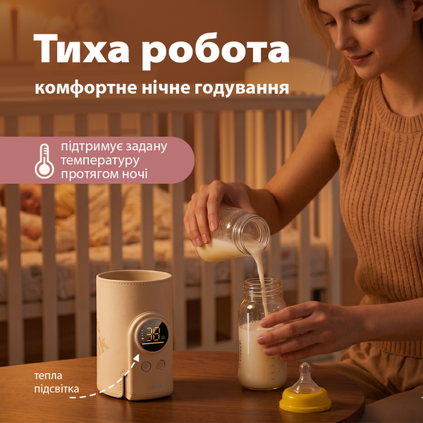 Портативний акумуляторний підігрівач для дитячих пляшечок LELIK Tenso 10000 mAh з дисплеєм та USB Type-C 4014645 фото